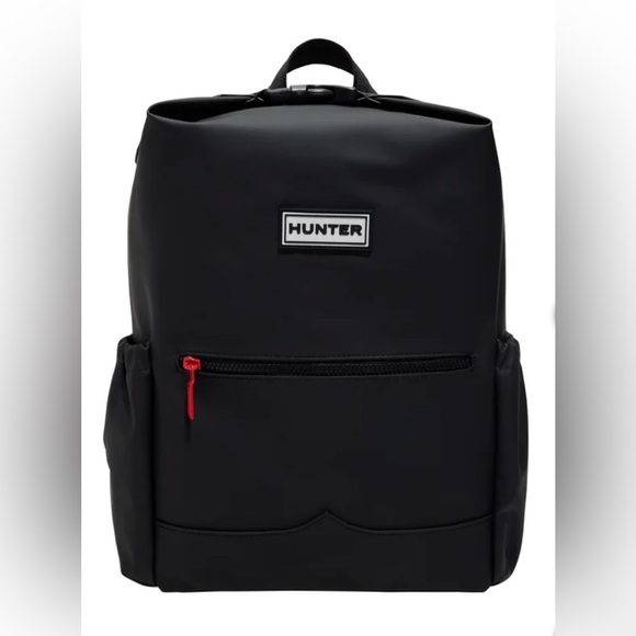 Hunter Top Clip Black Backpack- Water Resistant Material Buckle Top Closure- NWT